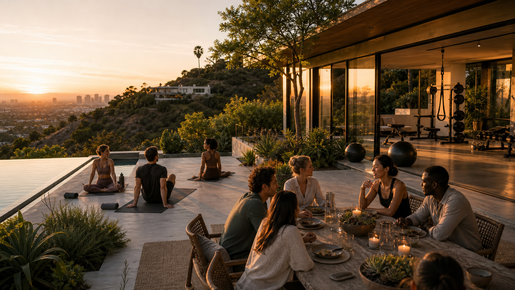 Los Angeles hills house and wellness terrace